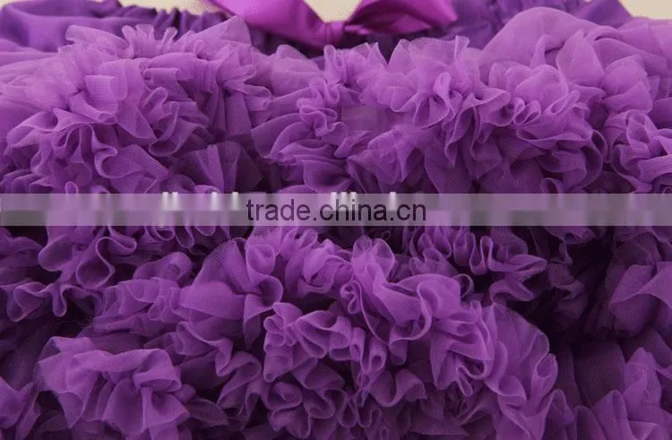Purple Ruffled Fluffy Tutu Skirt With Bow