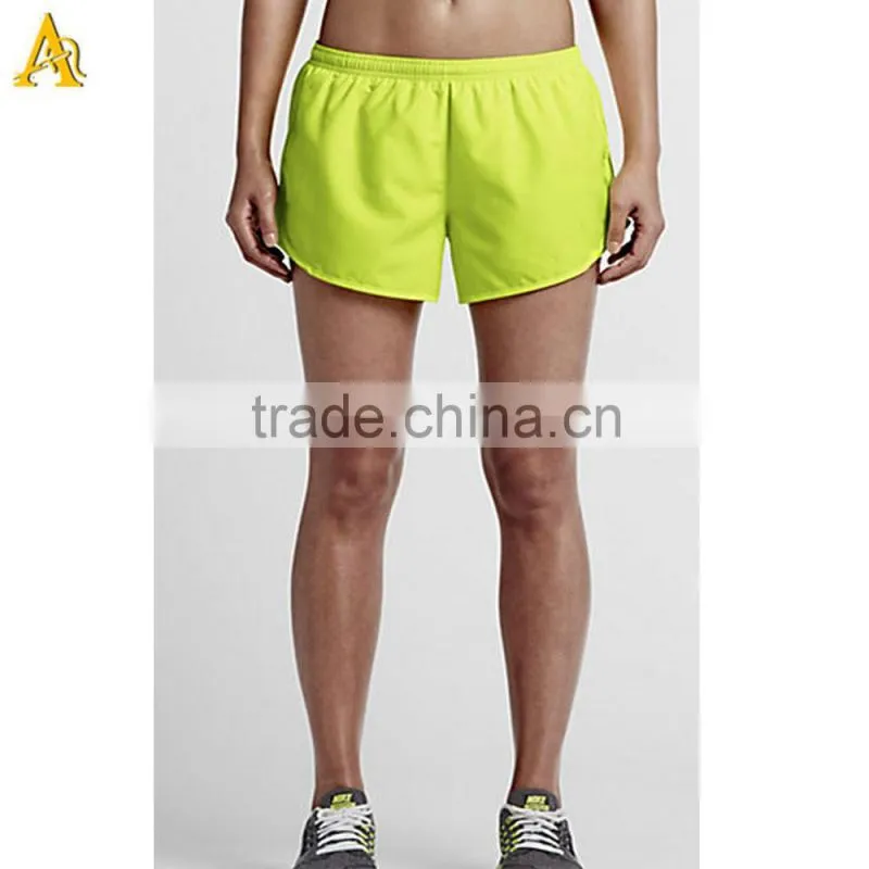 High Waist Band Polyester Sport Wholesale Women Running Shorts