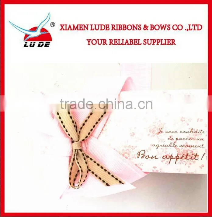 wholesale handmade stitch grosgrain ribbon for small gift packing boxes