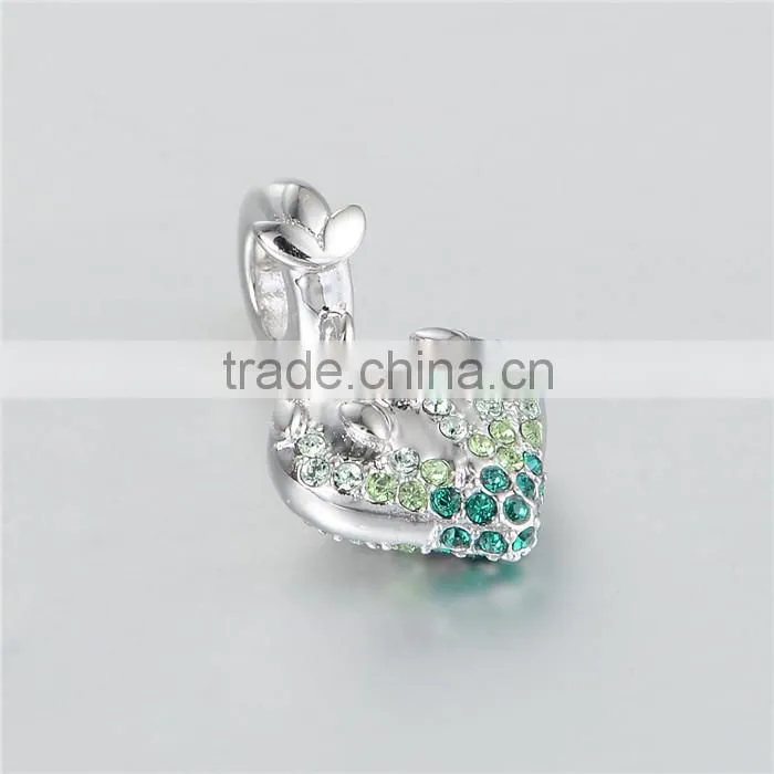Fashionable Heart Shape Design Gemstone Charm Pendant Bracelet Jewelry