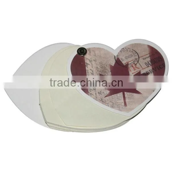 cheap school notebook heart shape, paper notebook