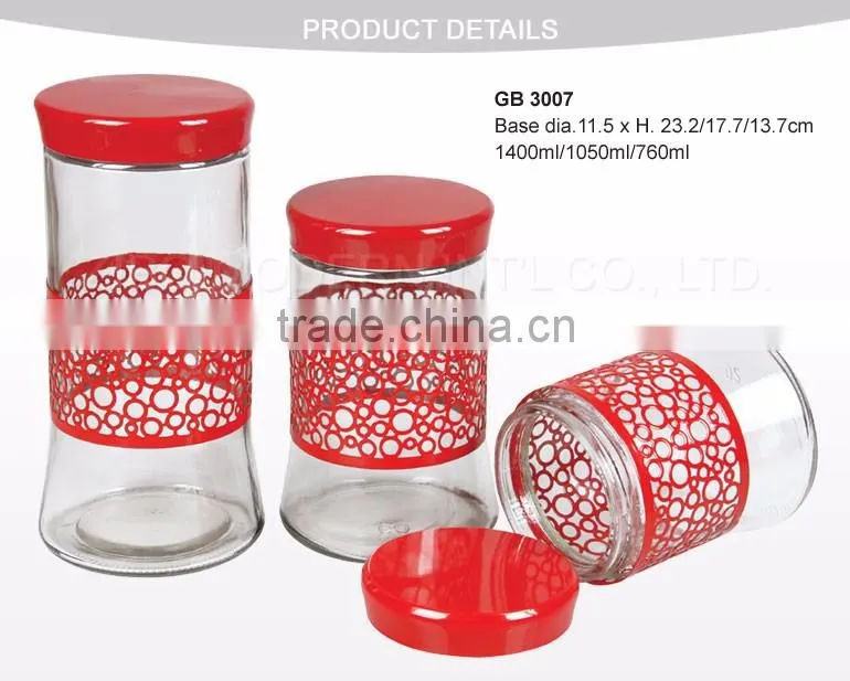 stainless steel covered glass tea coffee sugar canisters