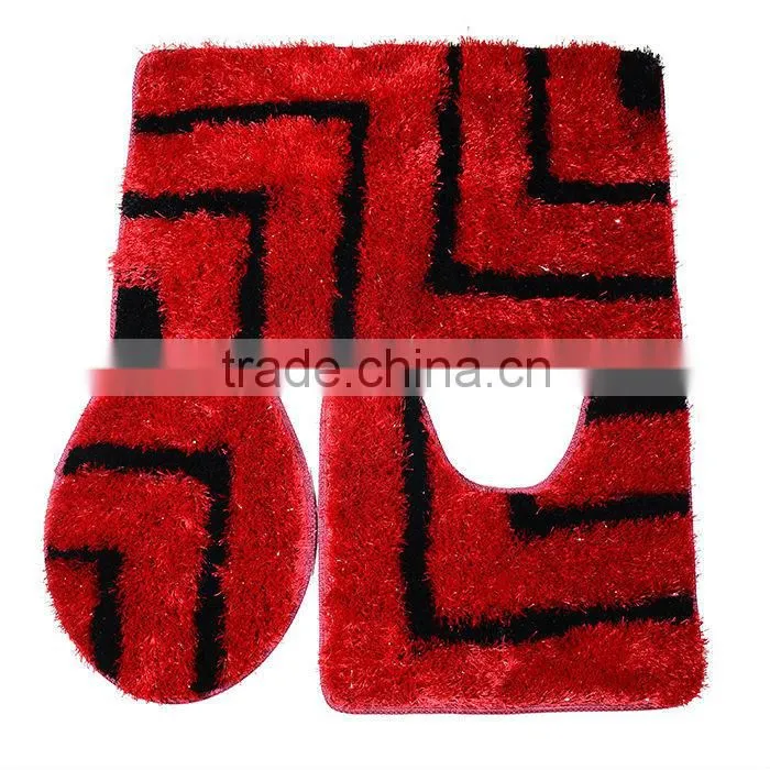 bathmat set 3pcs polyester carpets and rugs