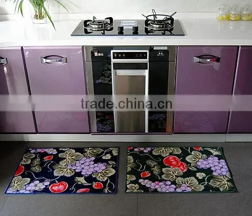 flower&fruits pattern anti-slip kitchen rugs floor prevent mat