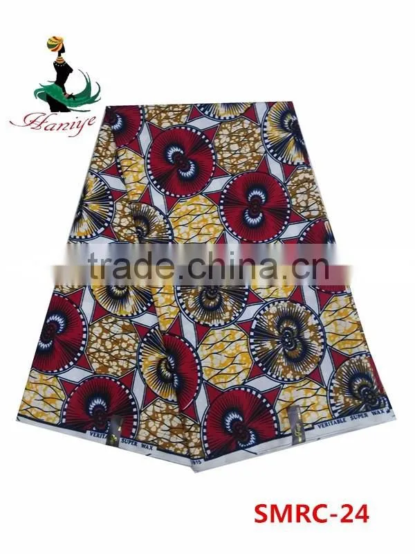 Beautiful wax print pattern real wax fabric SMCW05 African super wax print fabric wholesale
