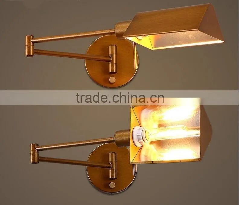 North Amenrica swing arm wall sconce wall light. wrought iron wall lamp, corridor restaurant industry