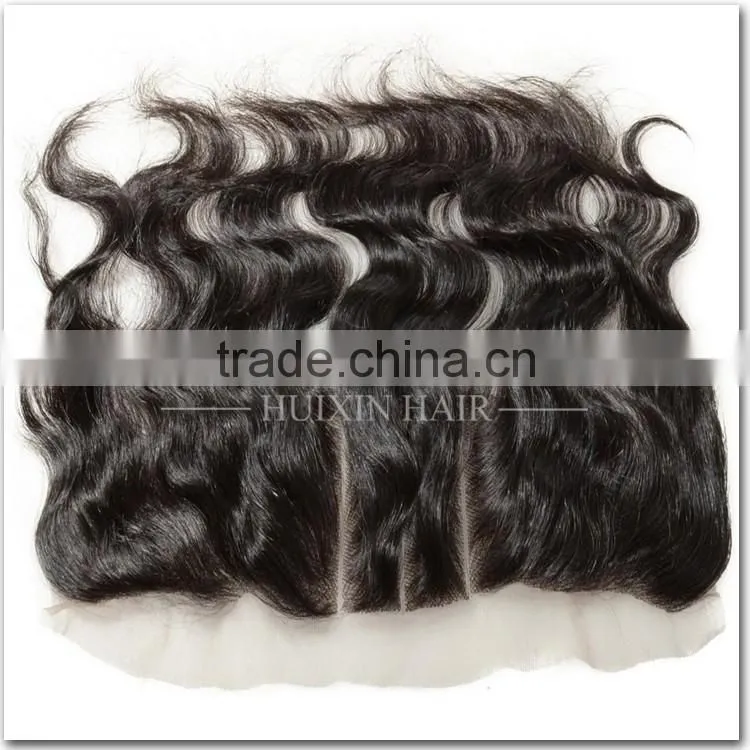 Hot sell grade 7A 100% human hair Virgin brazilian body wave hair lace frontal closures