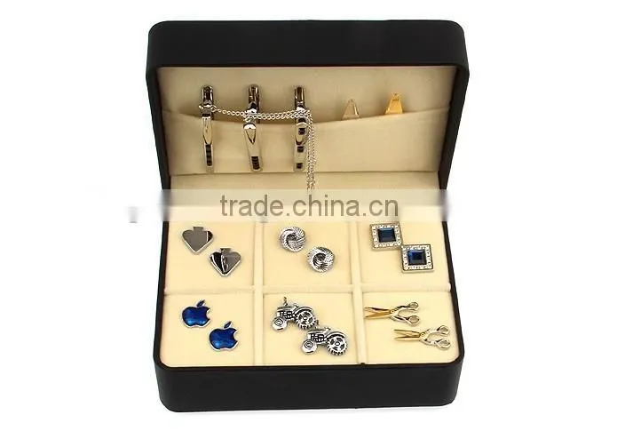 high quality and fashion custom logo engraved cufflink and tie clip box