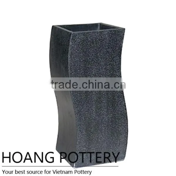 Curve Black Terrazzo Flower Planter Wholesale