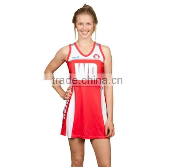 no moq custom netball dress 100%polyester netball dresses