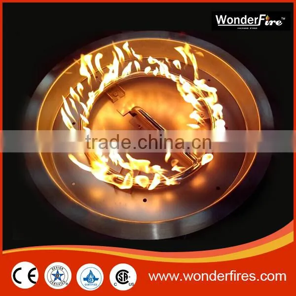 Gas Fire Pit Table Marble Top Round Outdoor Propane Fireplace Patio Furniture