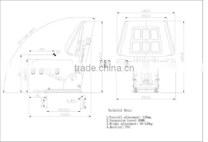 Chinese agricultural garden tractor seat
