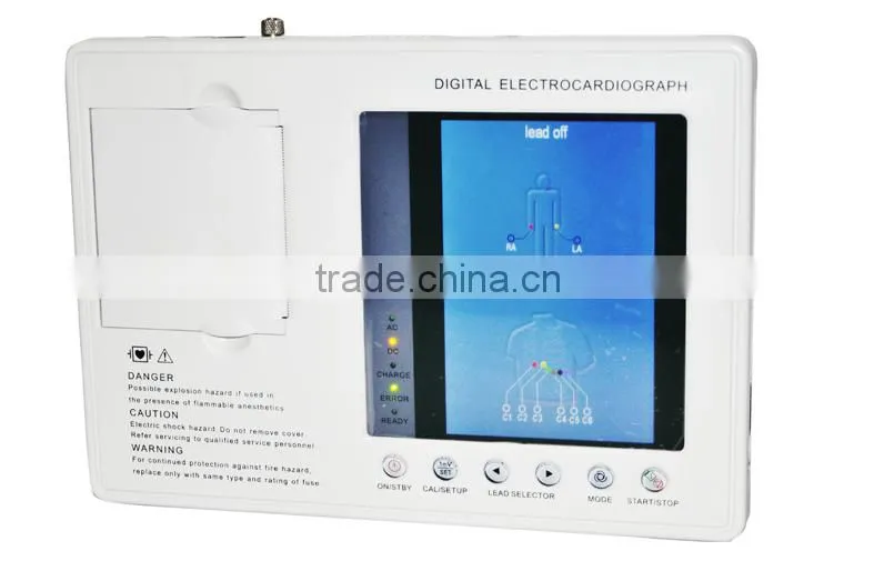 Digital 3-channel Color Electrocardiograph ECG EKG machine with low price