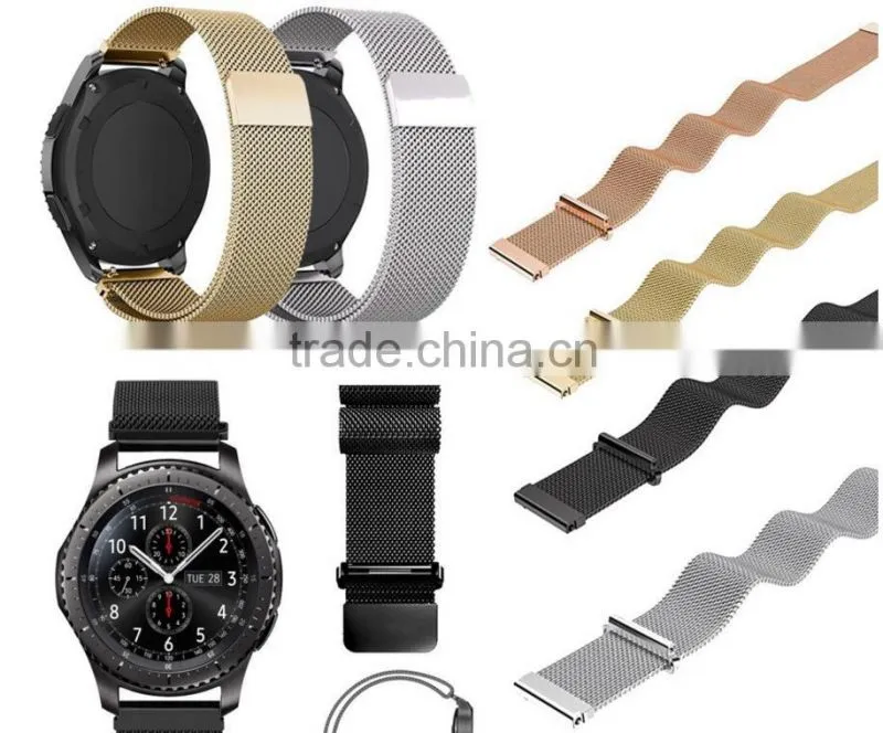 Milanese+Stainless Steel Bracelet Smart Watch Band Strap For Samsung Gear S3 for Clock