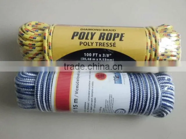 diamond braided nylon rope with metal hook