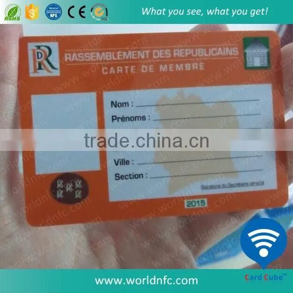 Custom CMYK Reprinted Plastic PVC Card with Hologram Sticker