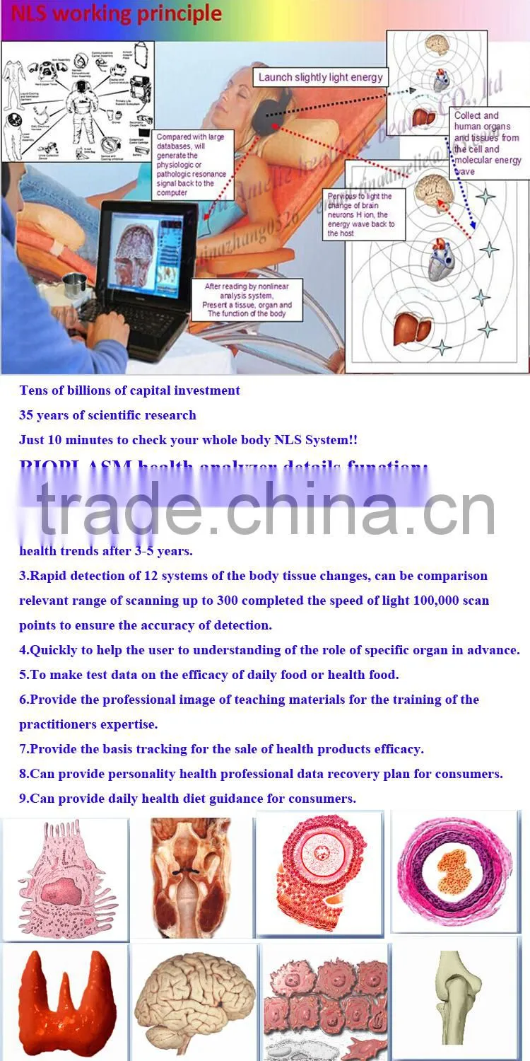 BIOPLASM-NLS portable ultrasonic diagnostic devices health analyzer