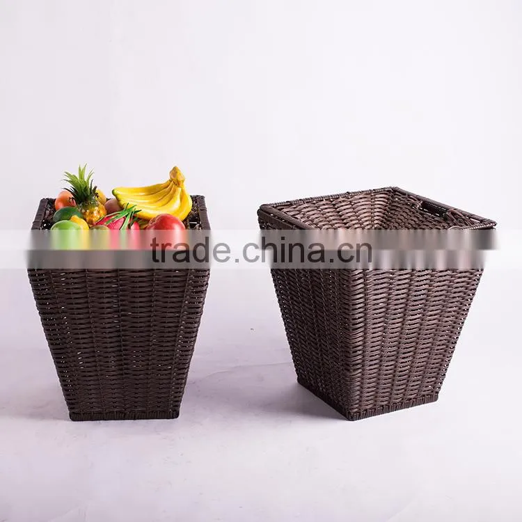 Large capability synthetic rattan woven display basket with stand