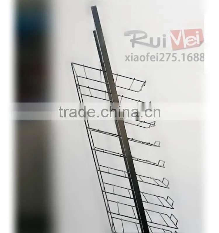 Floor-standing multi-tier customized carpet sample dsiplay rack