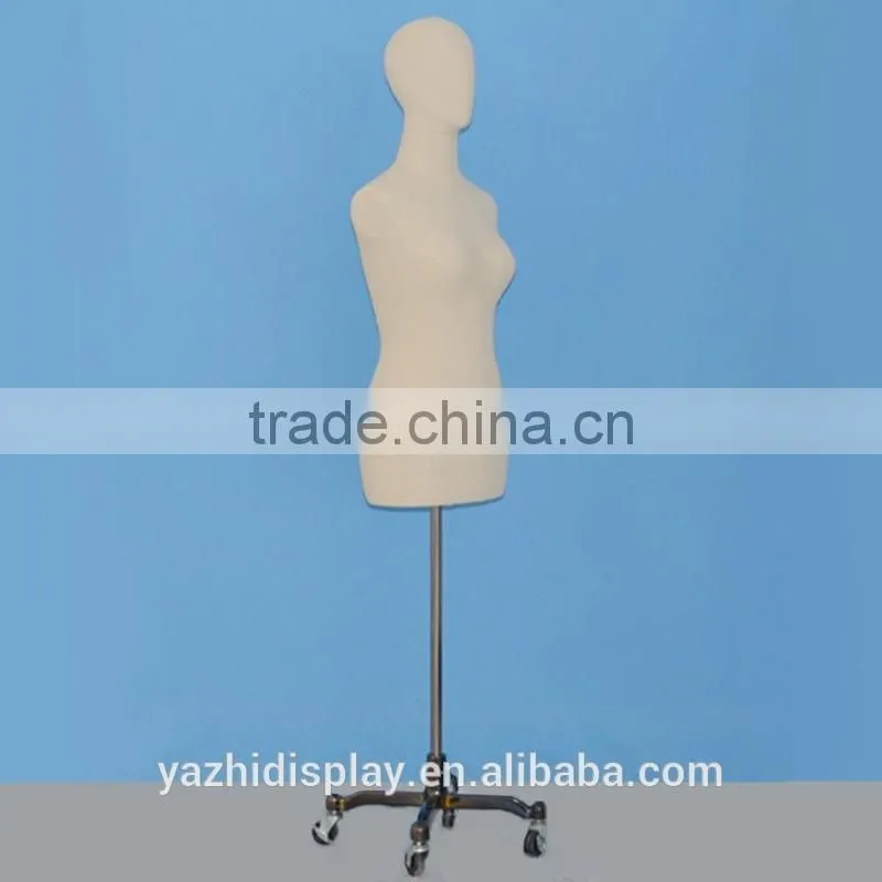 Stylish fabric covered vintage dress form mannequin for sale