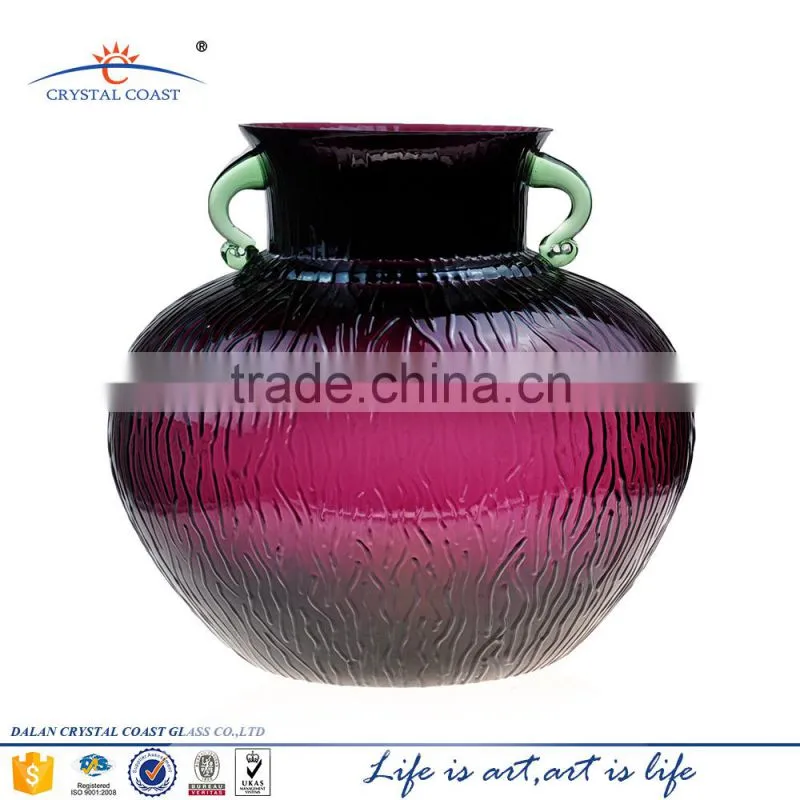Wholesale modern handmade colorful oval glass flower vase factory for home decor