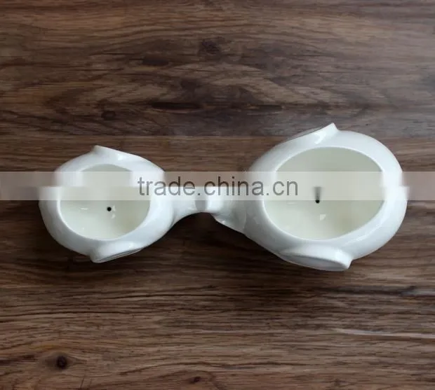 Indoor decor ceramic flower pots small white animal bonsai