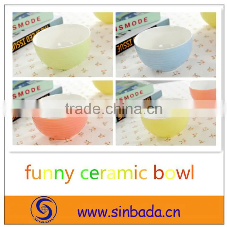 colorful ceramic bowl with screw-thread