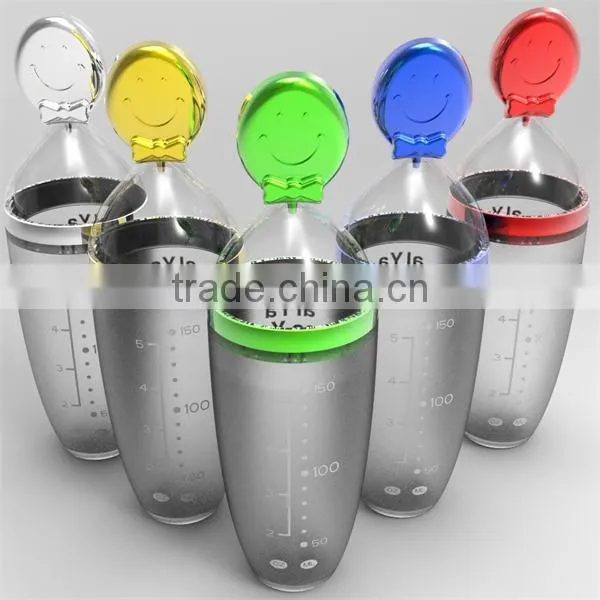 Eco-friendly food grade safe dispensing silicone baby feeder with custom made colors