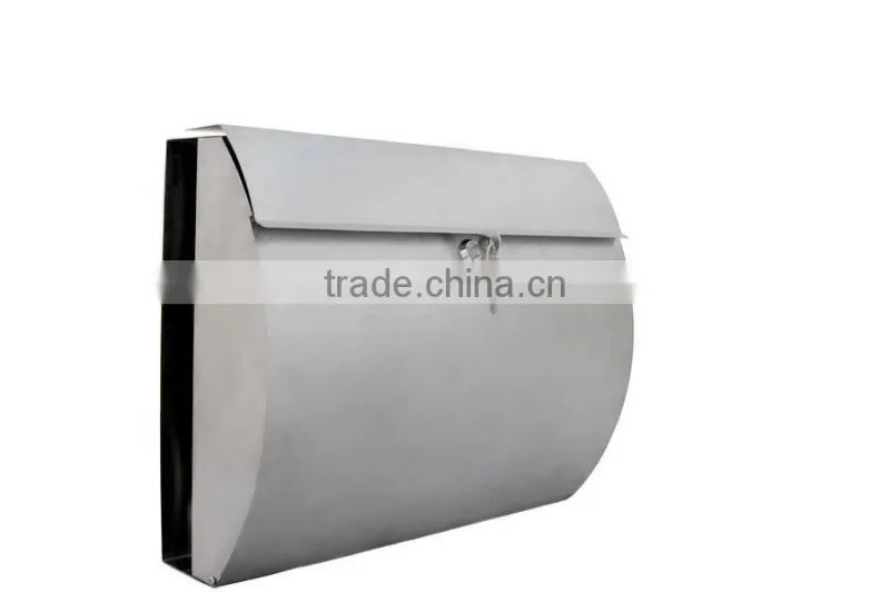 stainless steel mailbox with newspaper holder in the back