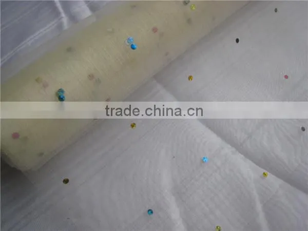 Ivory Color Organza Polka Dot Table Cloths/runner