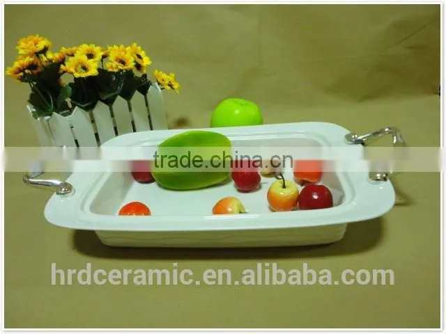 Supply stock ceramic plate set with Metal handle