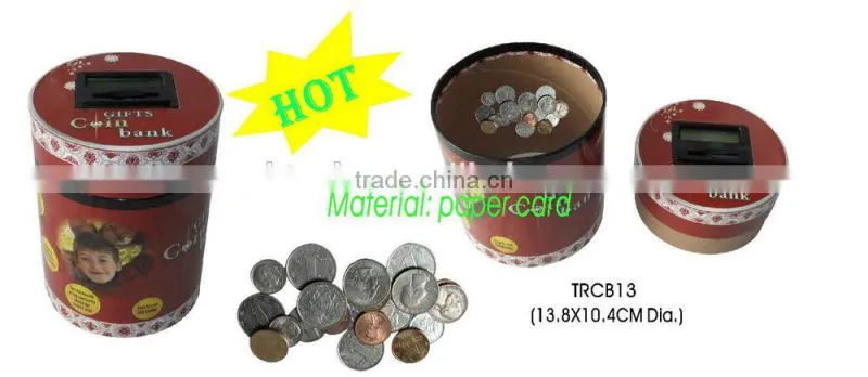 Digital paper card coins counting money jar/money saving jar
