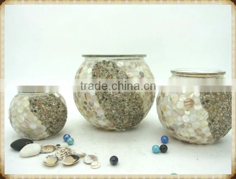 Chic Home Decor Item Natural Seashell Stone Large Heavy Modern Vases