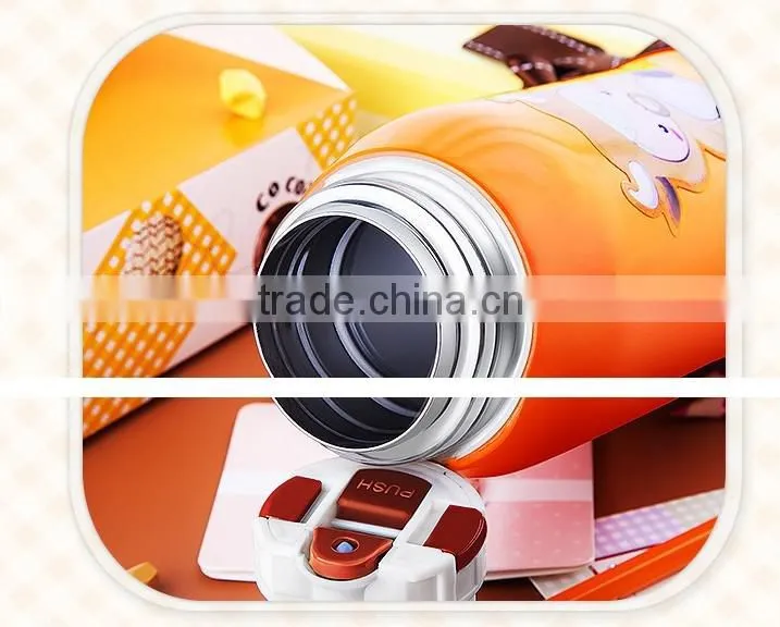 600ml 304 Stainless steel flask with straw kids water bottle