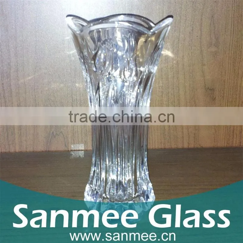 Vases for home decor different types glass vase,clear reversible trumpet glass vase