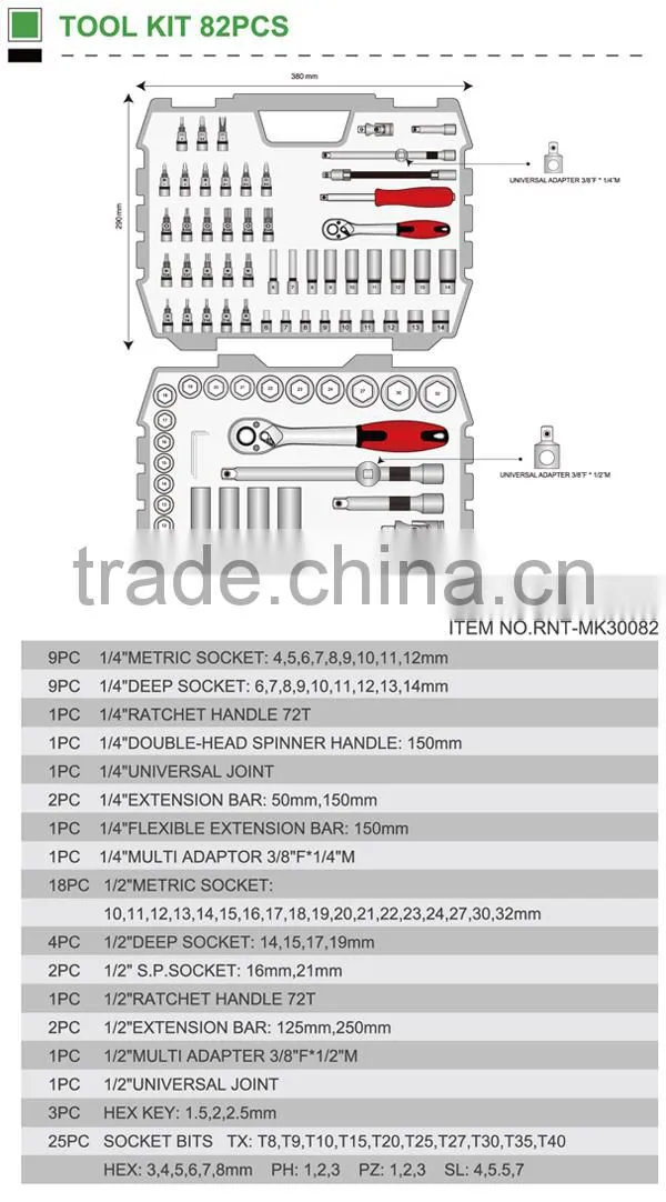 TOOL KIT 82PCS