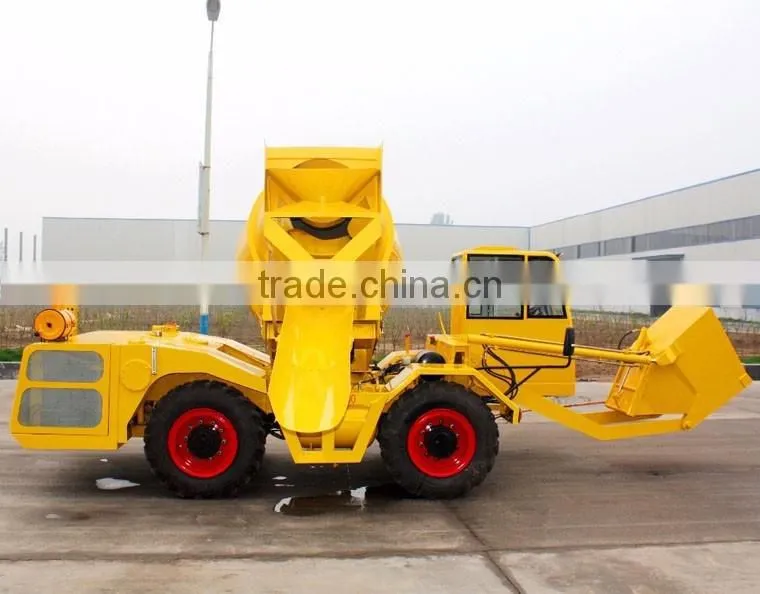 small portable 1cbm slef-loading concrete self loading mixer truck