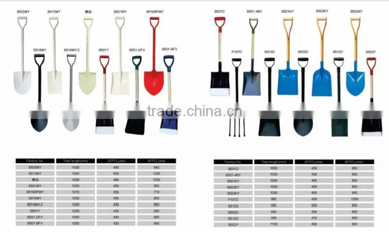 OEM S518 S503 White Carbon Steel Shovel With Good Price