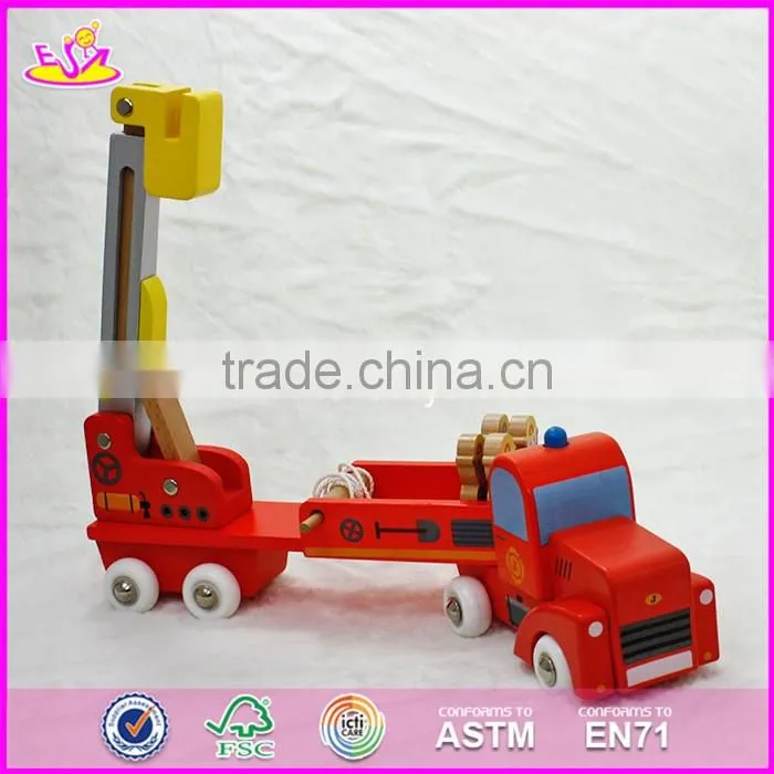 2017 New design wooden engineering car toys for 5 year old boys W04A288