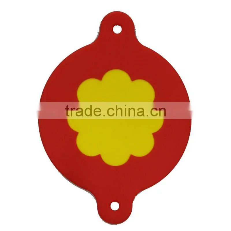 Colored flower shape cup coaster custom silicone coasters tea cup coaster