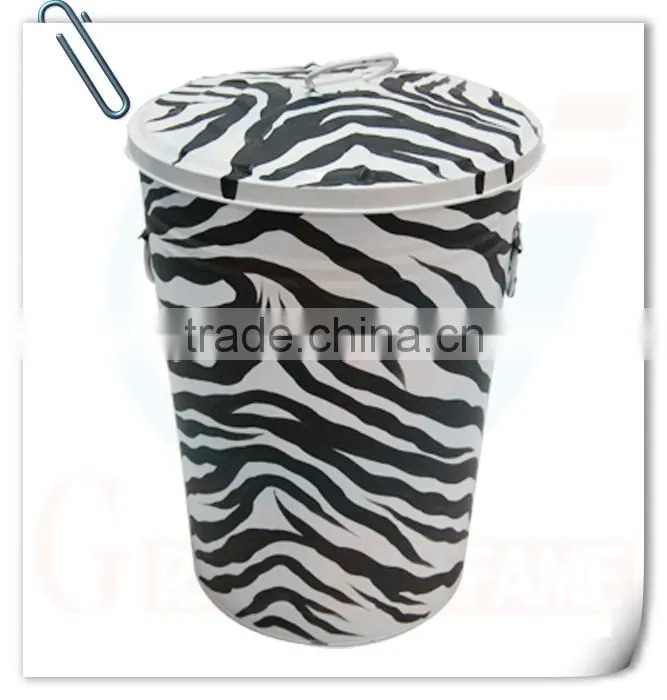 household big colorful with lid metal waste bin