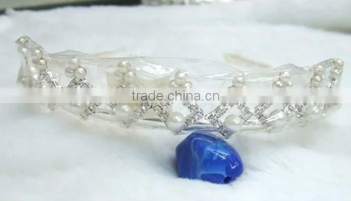fashion rhinestone women pearl crown for bridal