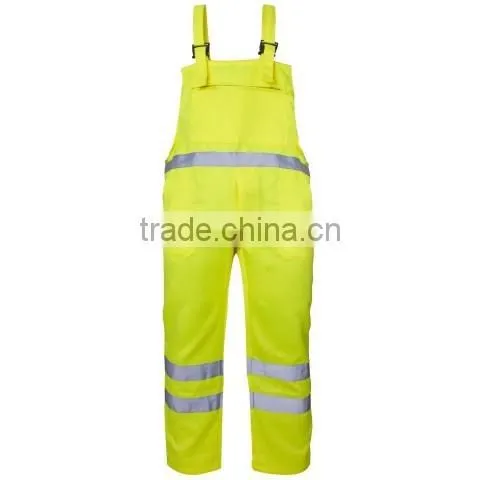 Hi Vis Poly cotton Bib Trousers workwear