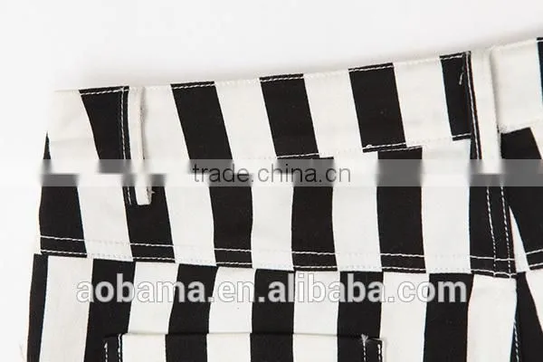 2015 New Design Zebra Stripes Printed Ladies Trousers