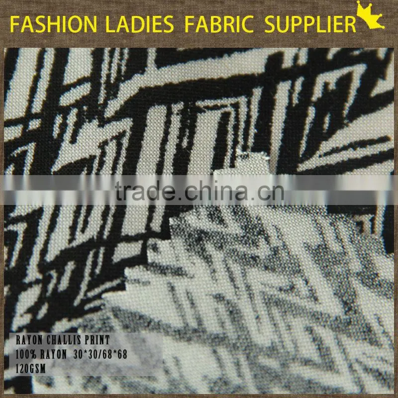 cicheng Brand design colorful 100% rayon chaliis print fabric