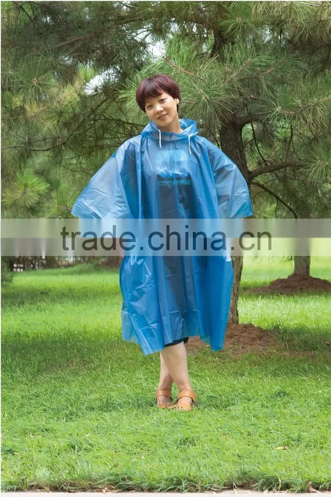 Waterproof portable kids PVC raincoat/rain poncho with hood and print