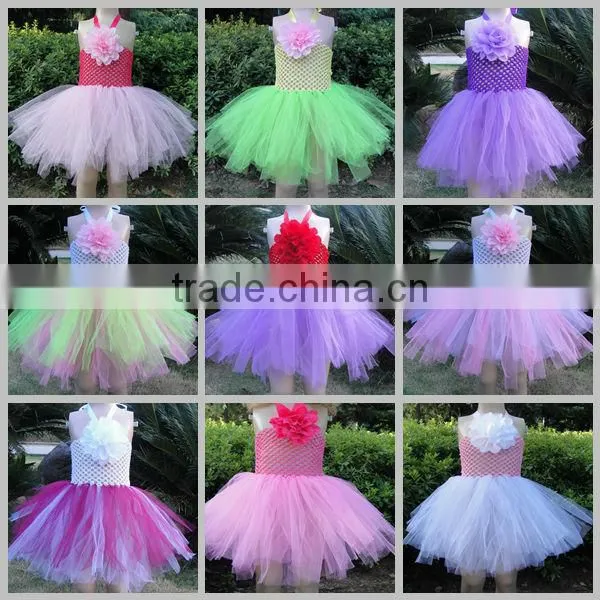factory directly handmade sleeveless chiffon tutu shirt for babies