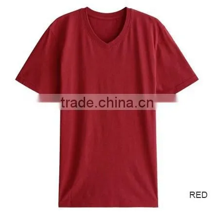 100% cotton v-neck t-shirt for man, custom soft v-neck t-shirt wholesale
