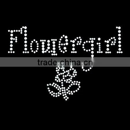 Flower Girl Cute Iron On Rhinestone Crystal T-Shirt Transfer by Jubilee Rhinestones