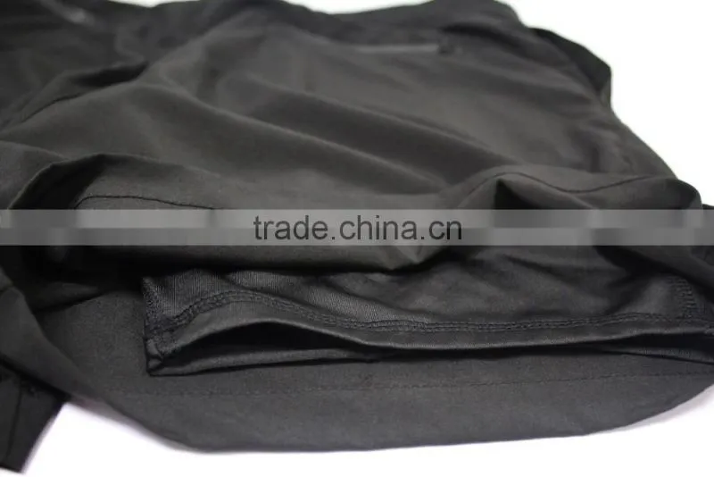 NEW CUSTOM DESIGN PLAIN BLACK MMA SHORTS WITH WATERPROOF ZEPPERS